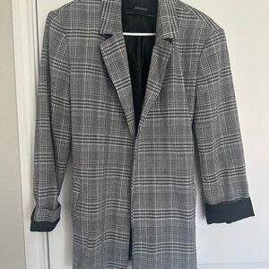 Zara Basic Black and White Checkered Blazer